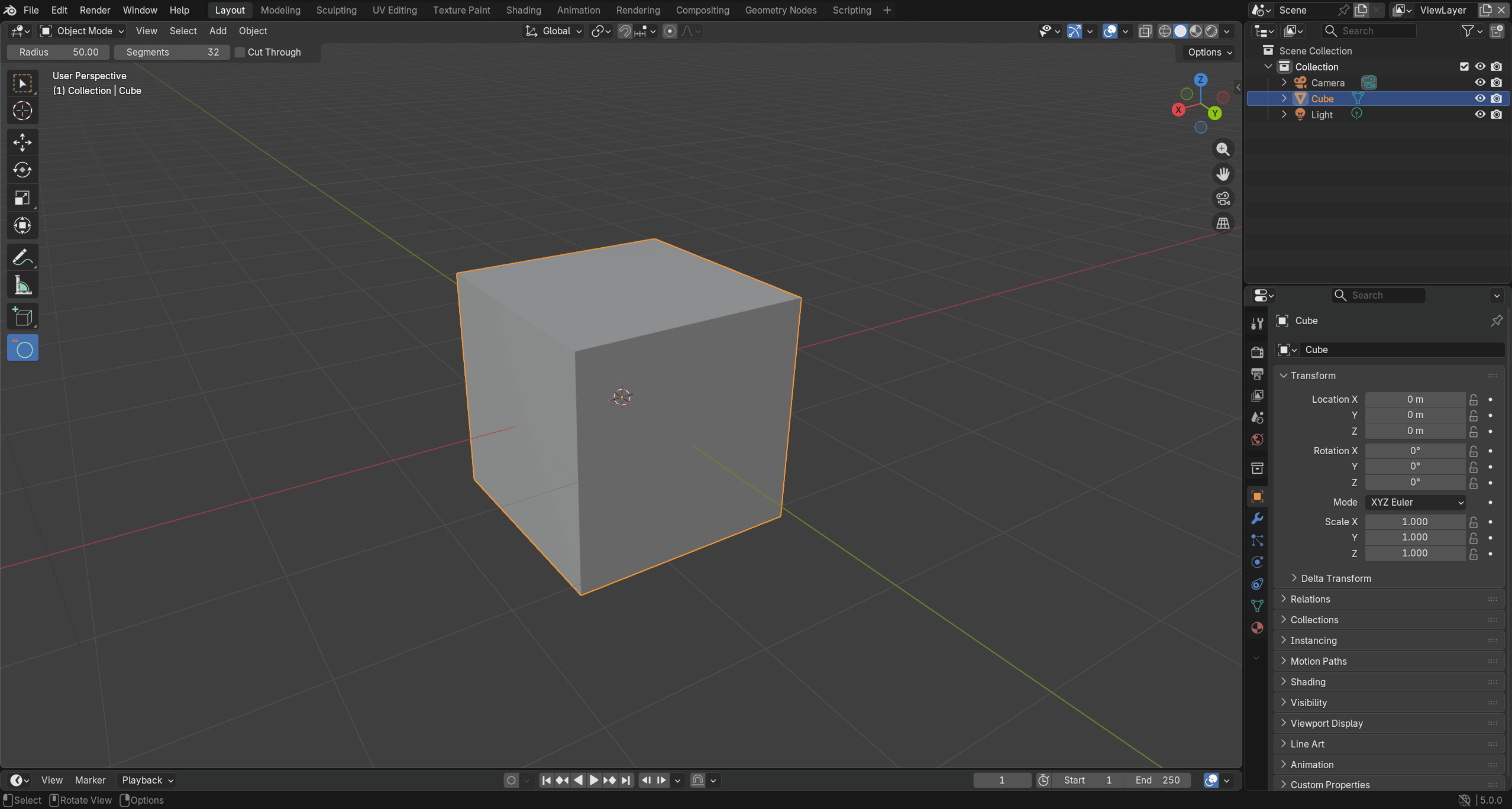 Freeform mode demonstration showing click-and-drag to define center and radius