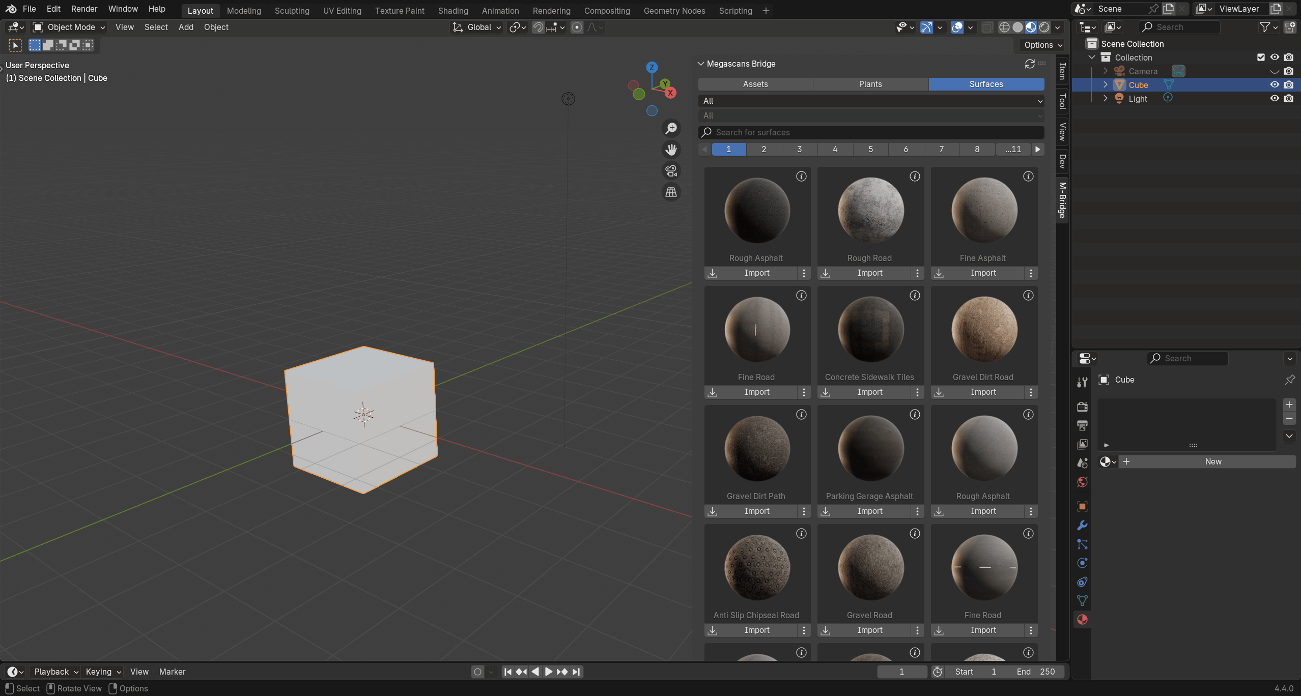 Importing Megascans surface textures as materials
