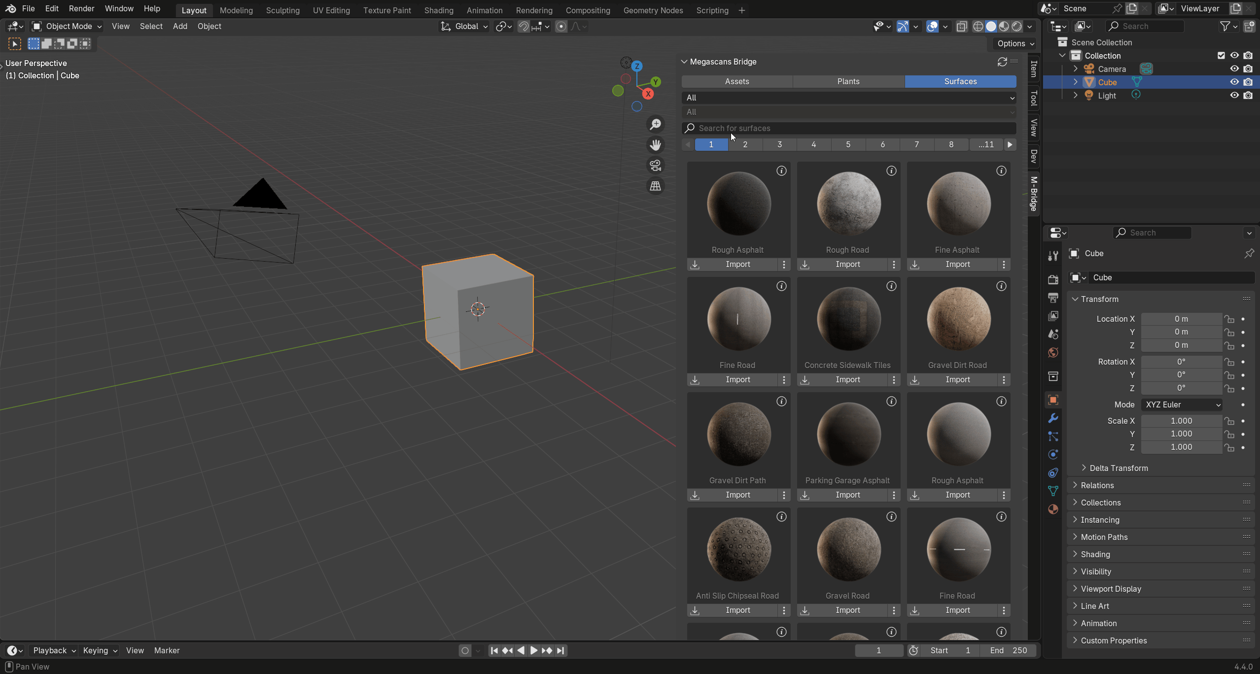 Navigating through multiple pages of Megascans assets