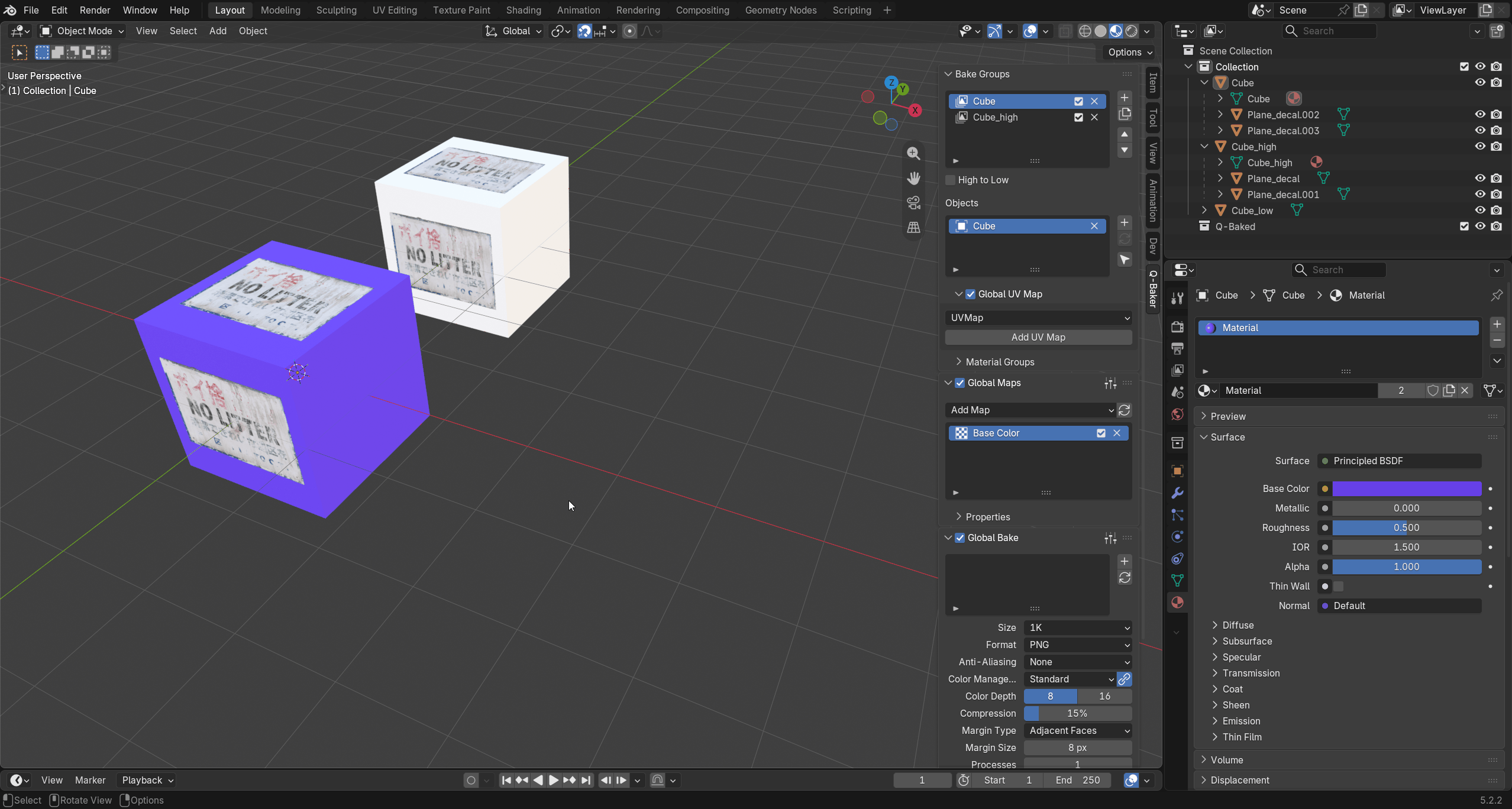 Baking Quick Decal decal layers into textures