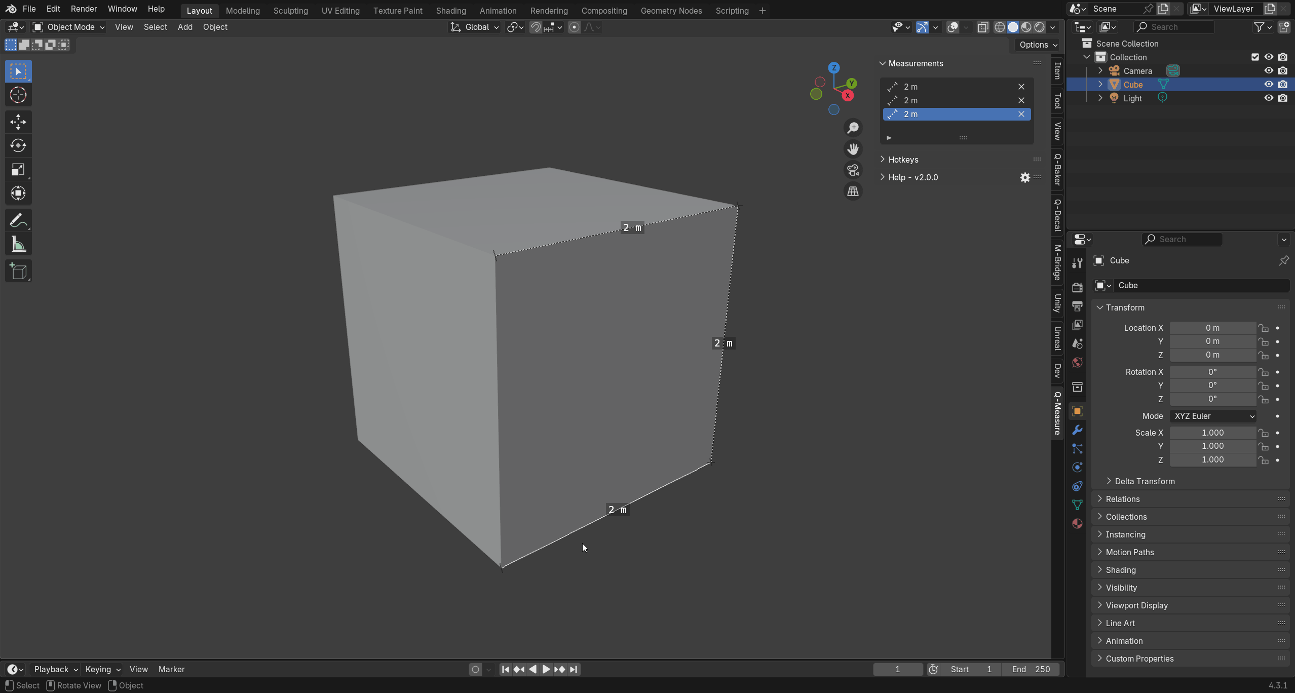 Restricting measurement movement to X, Y, or Z axis