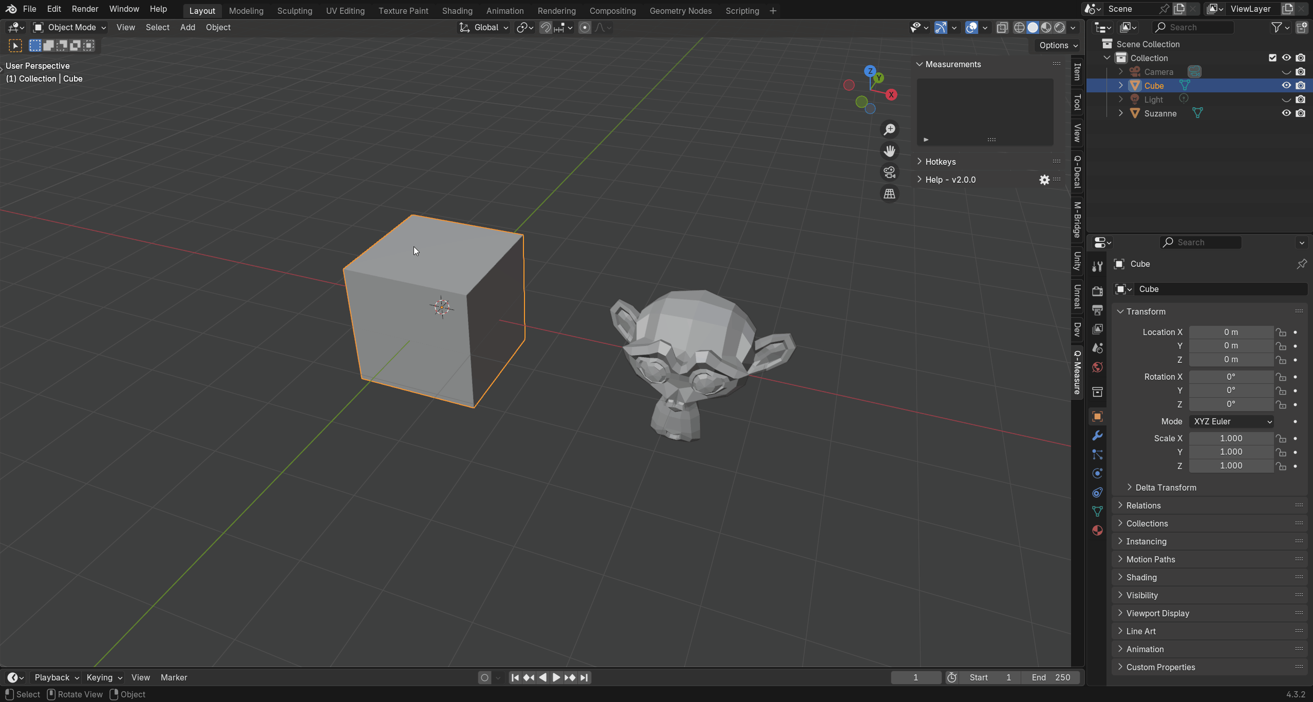 Locking measurement points to object vertices in Object Mode
