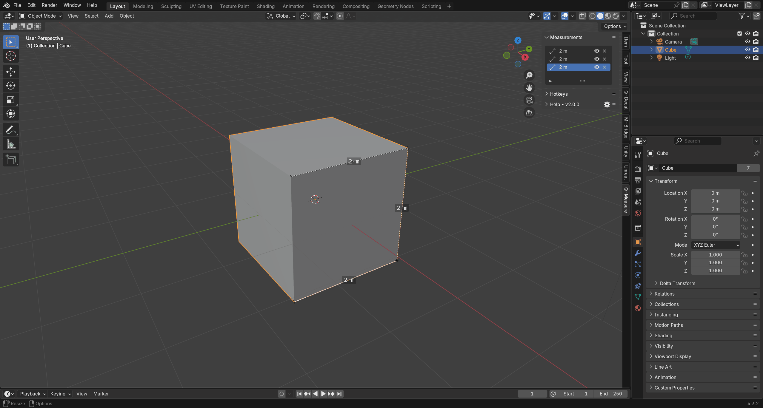 Separating joined measurement points by holding ALT